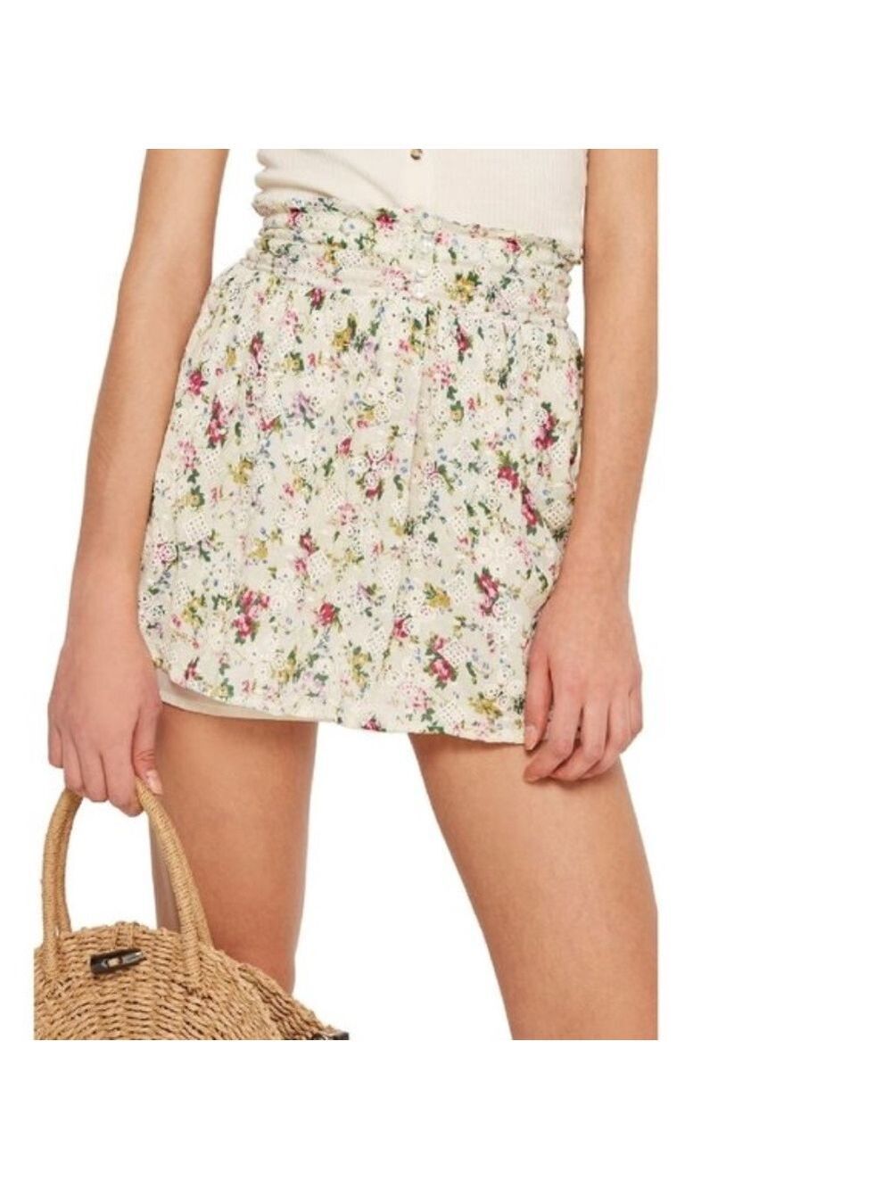 TOPSHOP Broderie Print Mini Skirt